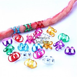 Inele din metal pentru codite afro RNG21BB Colorate, Set 10 bucati